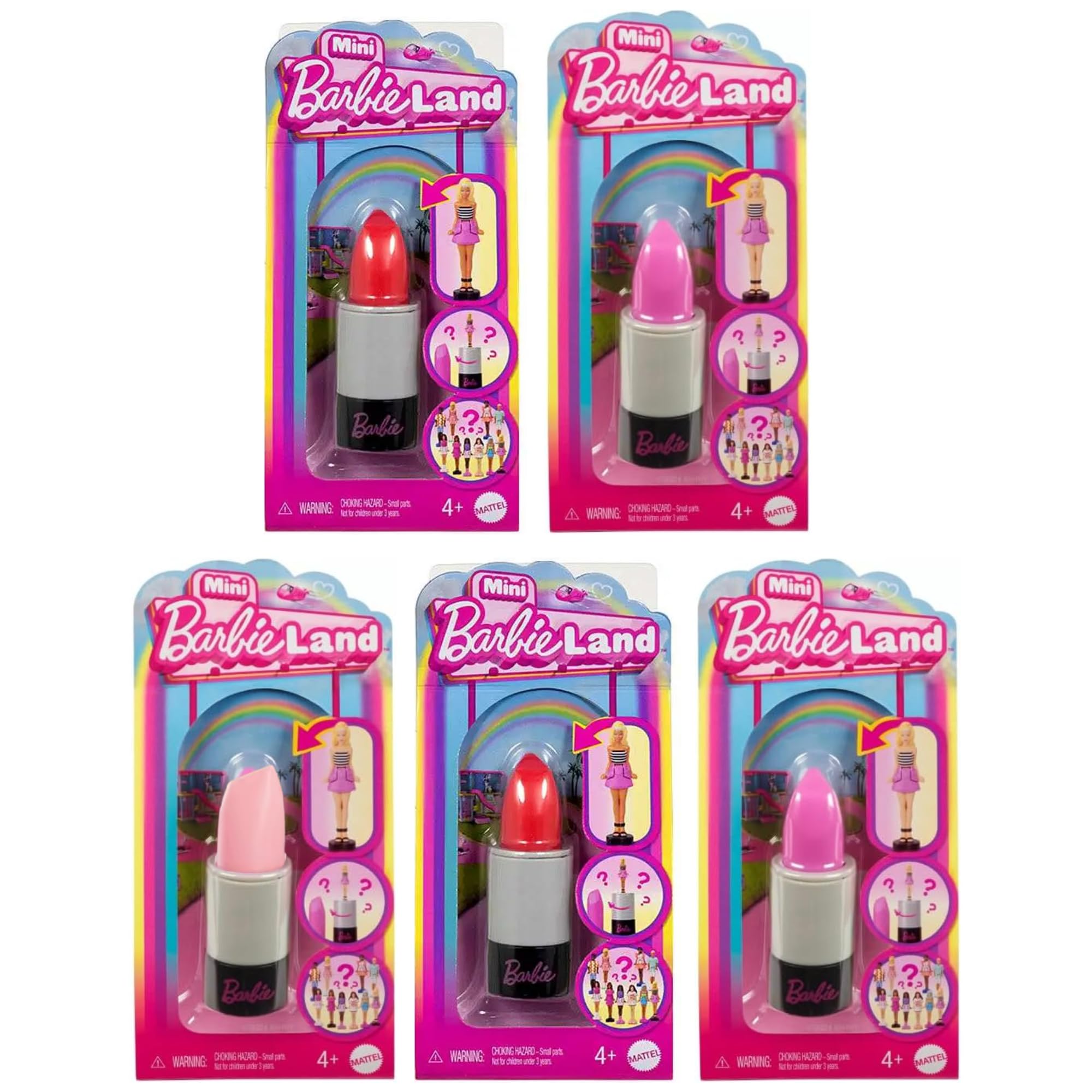 Barbie Miniland Dolls - Pop Reveal, Cutie Reveal, Fashionista & Colour Reveal Blind Figure Sets - (Fashionista Lipstick Pack of 5) โ image 1