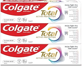 Total Active protection, toothpaste, Clean Mint, Helps stop problems before they start, 3x75ml
