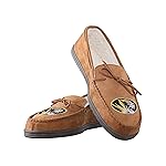 FOCO NCAA Missouri Tigers Mens College Team Logo Moccasin Slippers ShoesCollege Team Logo Moccasin Slippers Shoes, Tan, Medium (9-10)