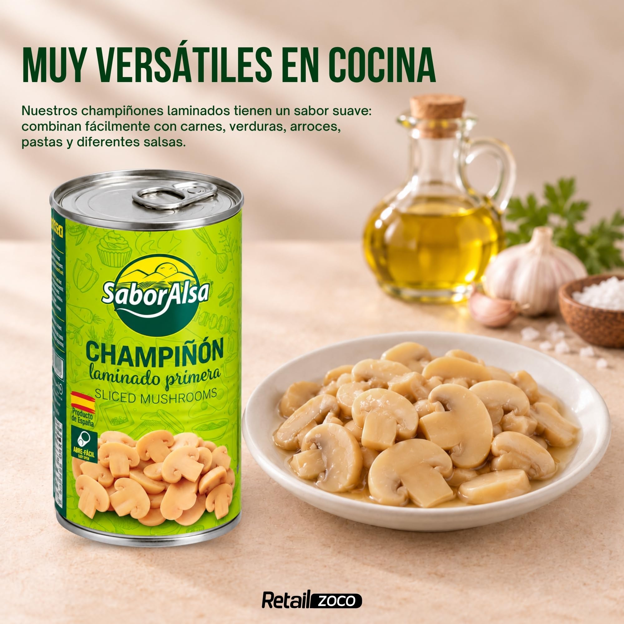 Champiñón Laminado Primera 170 g | 6 Unidades de 170 gr - imagen 2