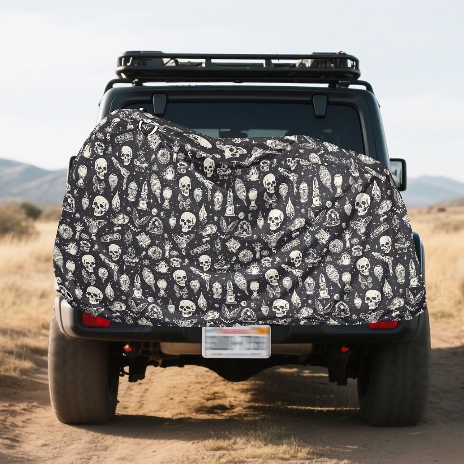ALAZA Skull Witchy Bike Cover Waterproof Outdoor Ebike Bicycle Covers Tarp Protection for 1/2 Bikes, Sun UV Dust Wind Proof