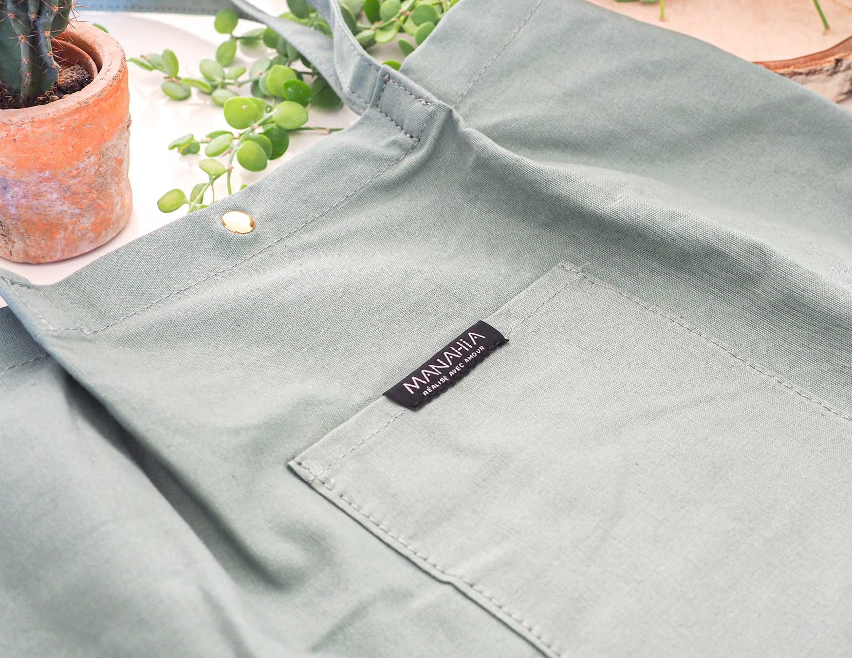 Manahia - Tote bag brodé Marraine de compet' - Sac Cadeau Marraine | Sac cabas broderie femme - Vert pastel - Avec poche - Cadeau personnalisé future marraine Noël & Anniversaire