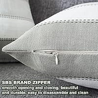 Vista 11 de AmHoo - Juego de 2 fundas de almohada decorativas para casa de campo, a rayas y a cuadros, juego de fundas de almohada de algodón y lino para sofá