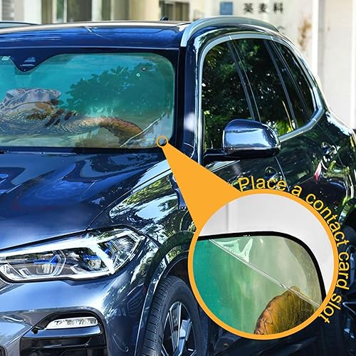 Vista 11 de Gredecor Parasol para parabrisas, diseño hippie y bohemio, hongos mágicos, parasol para automóvil, bloquea los rayos UV y protección contra