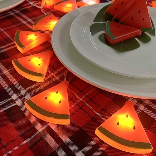 Miniatura 5 de Guirnalda de luces de sandía roja con temática de sandía, luz nocturna decorativa alimentada por USB para boda, hogar, cumpleaños, interiores y