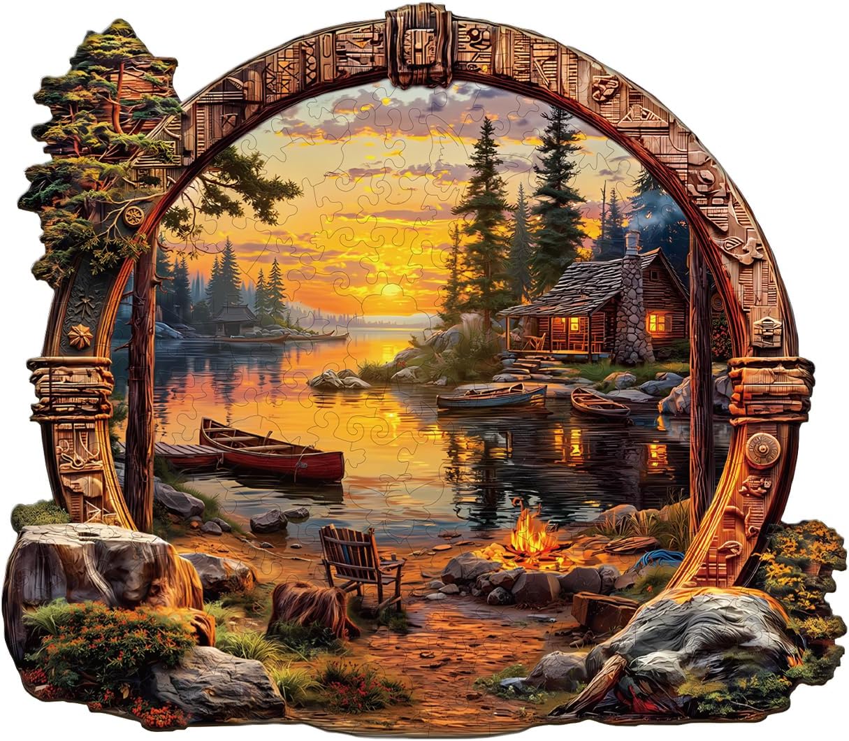 WOODBESTS Wooden Puzzles for Adults(250 Pieces-13.4 * 12.3in) Owl Castle Wood Puzzles Adult-Unique Shape Wooden Jigsaw Puzzles with Wooden Storage Box-Personalized Gifts for Puzzle Lovers