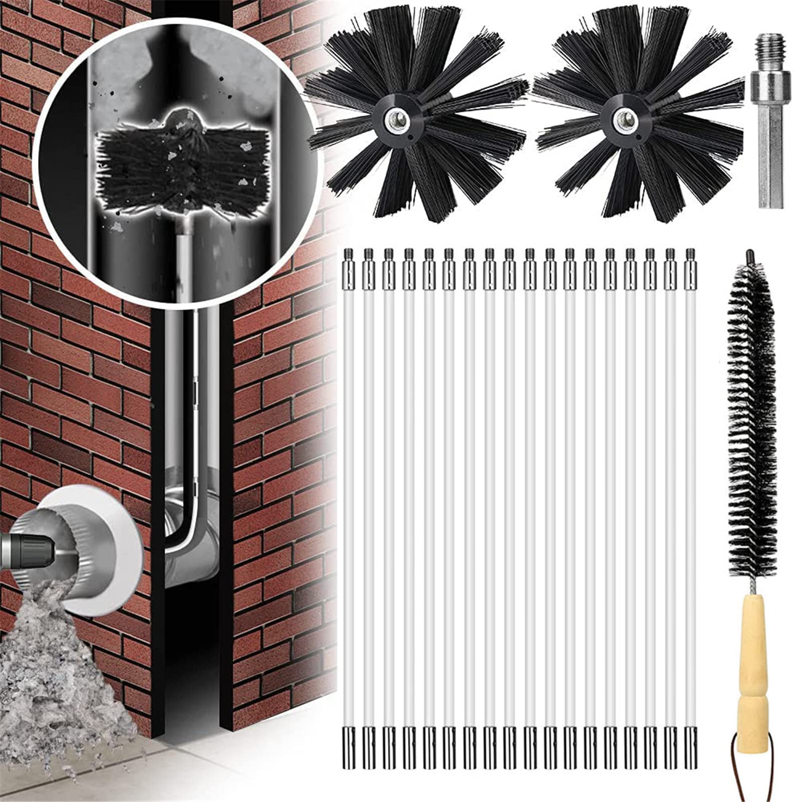 Kit de nettoyage d'évent de sécheuse pour éliminer les risques de surchauffe des conduits