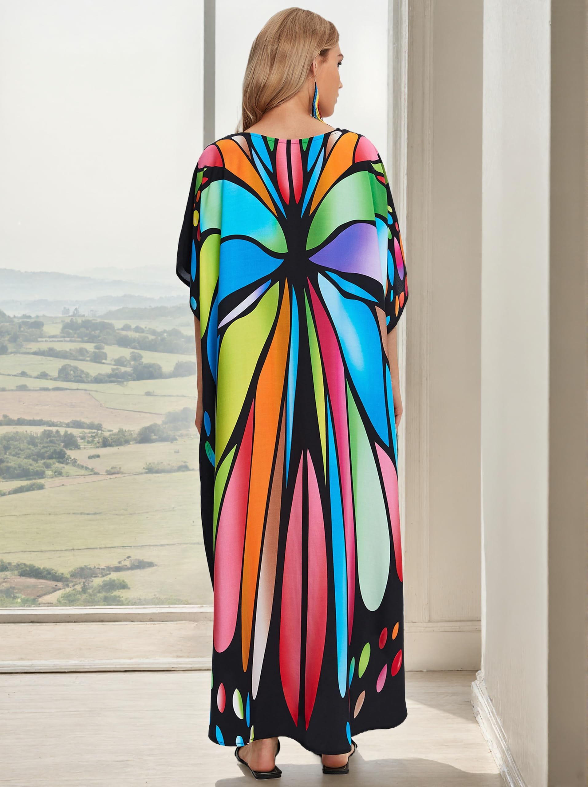 Vestidos caftán de talla grande, caftanes para mujer, talla única, US S-4XL
