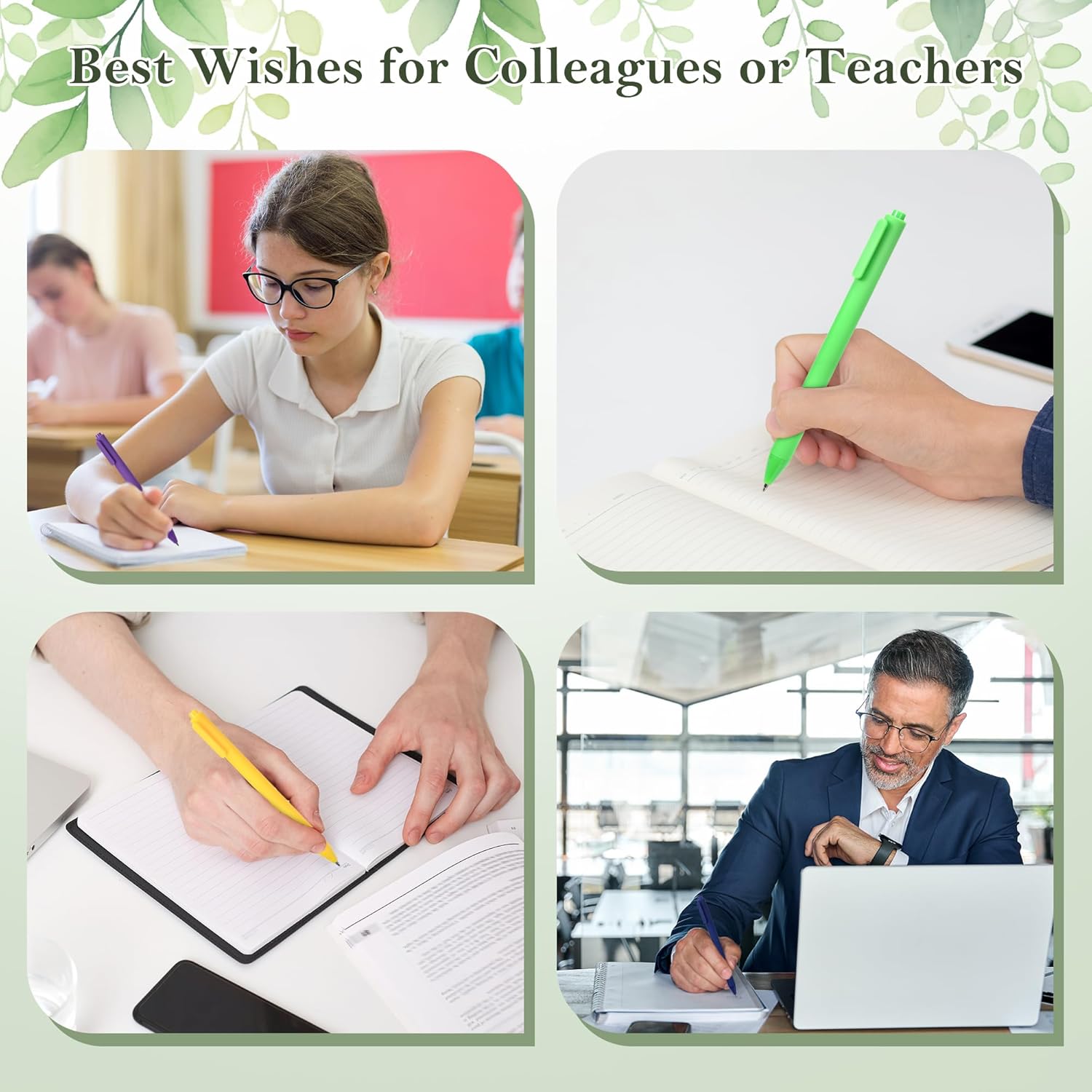 36 Sets Employee Appreciation Gifts Pens, Thank You Gifts Retractable Ballpoint Pen with Greeting Card, Team Inspirational Ballpoint Pen for Teacher Coworker Student Volunteer Nurse - Image 6