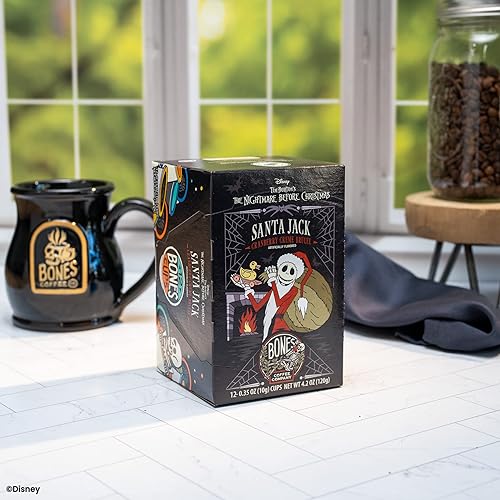 Miniatura 4 de Bones Coffee Company - Cápsulas de café con sabor a Santa Jack y Créme brulée de arándanos, 12 cápsulas de una sola porción, cápsula para Keurig de