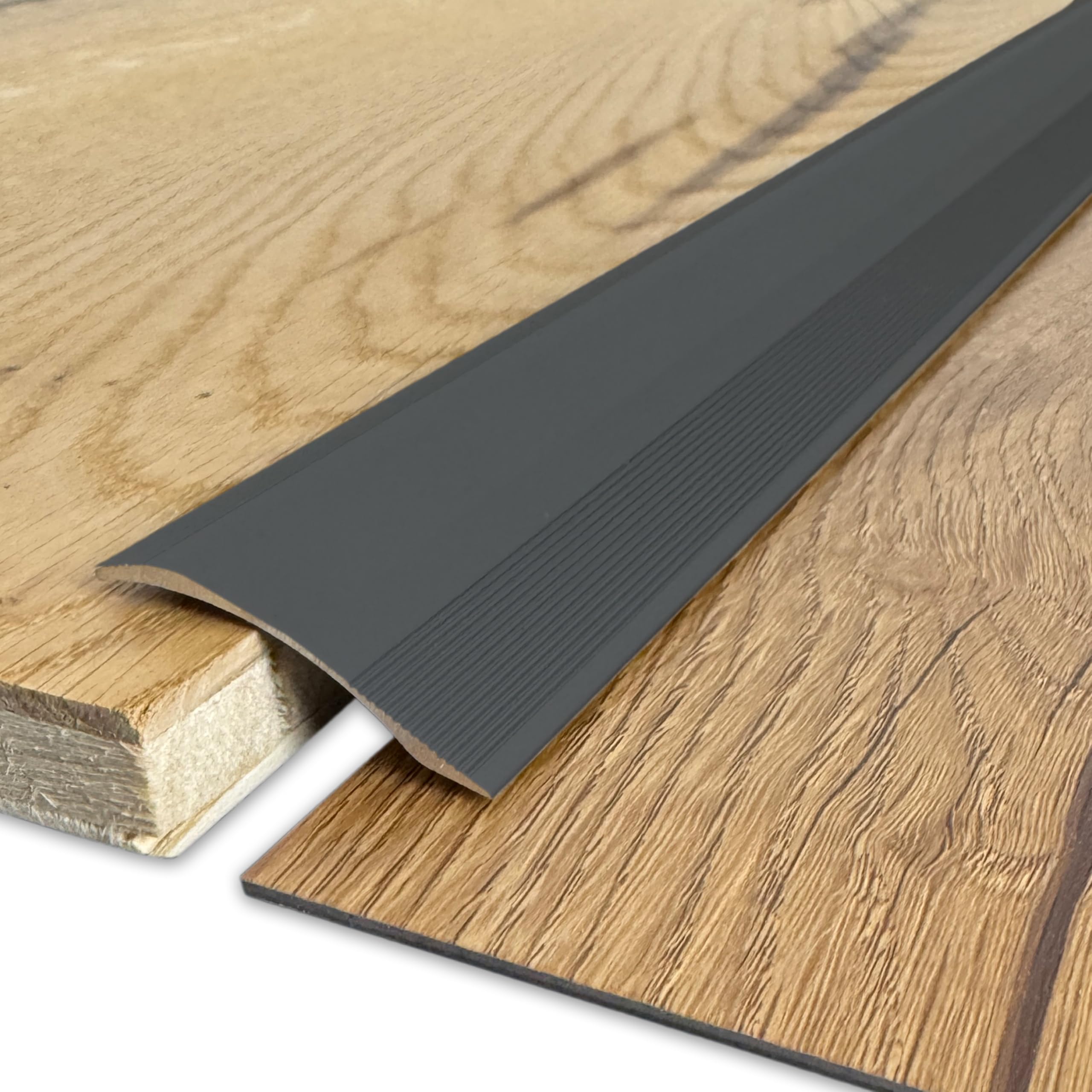 ufitec samoprzylepny profil przejściowy, listwa przejściowa wyrównująca wysokość do 16 mm, z aluminium, profil dopasowujący 40 mm x 100 cm, profil wyrównujący wysokość (ciemny brąz, 270 cm)