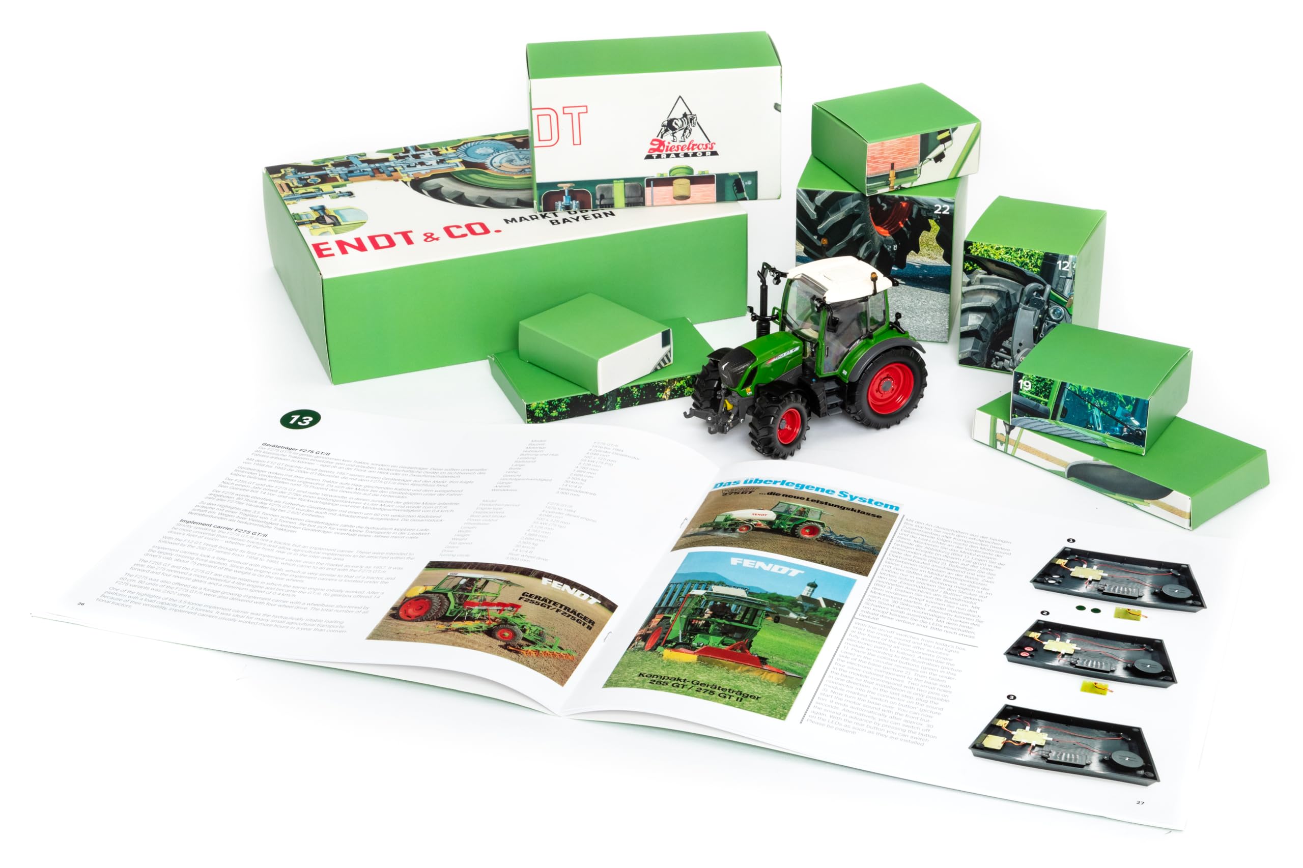 FRANZIS 67231 - Fendt Vario 313 Traktor Adventskalender, Modellbausatz 1:32