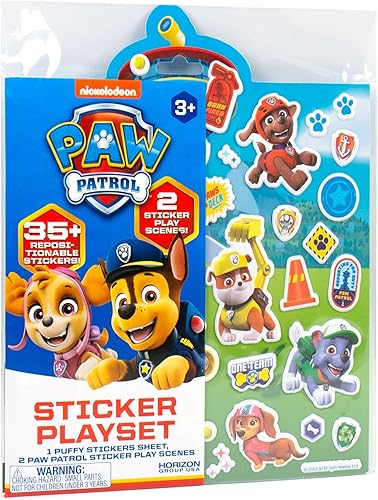 Miniatura 2 de Paw Patrol - Juego de calcomanías reposicionables, más de 50 calcomanías reposicionables, 2 escenas de juego, actividades de fiesta, actividad en