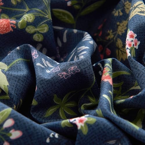 Miniatura 75 de HoneiLife - Juego de funda de edredón floral 100% algodón, 3 piezas, botánica, ropa de cama con cierre de cremallera y lazos en las esquinas