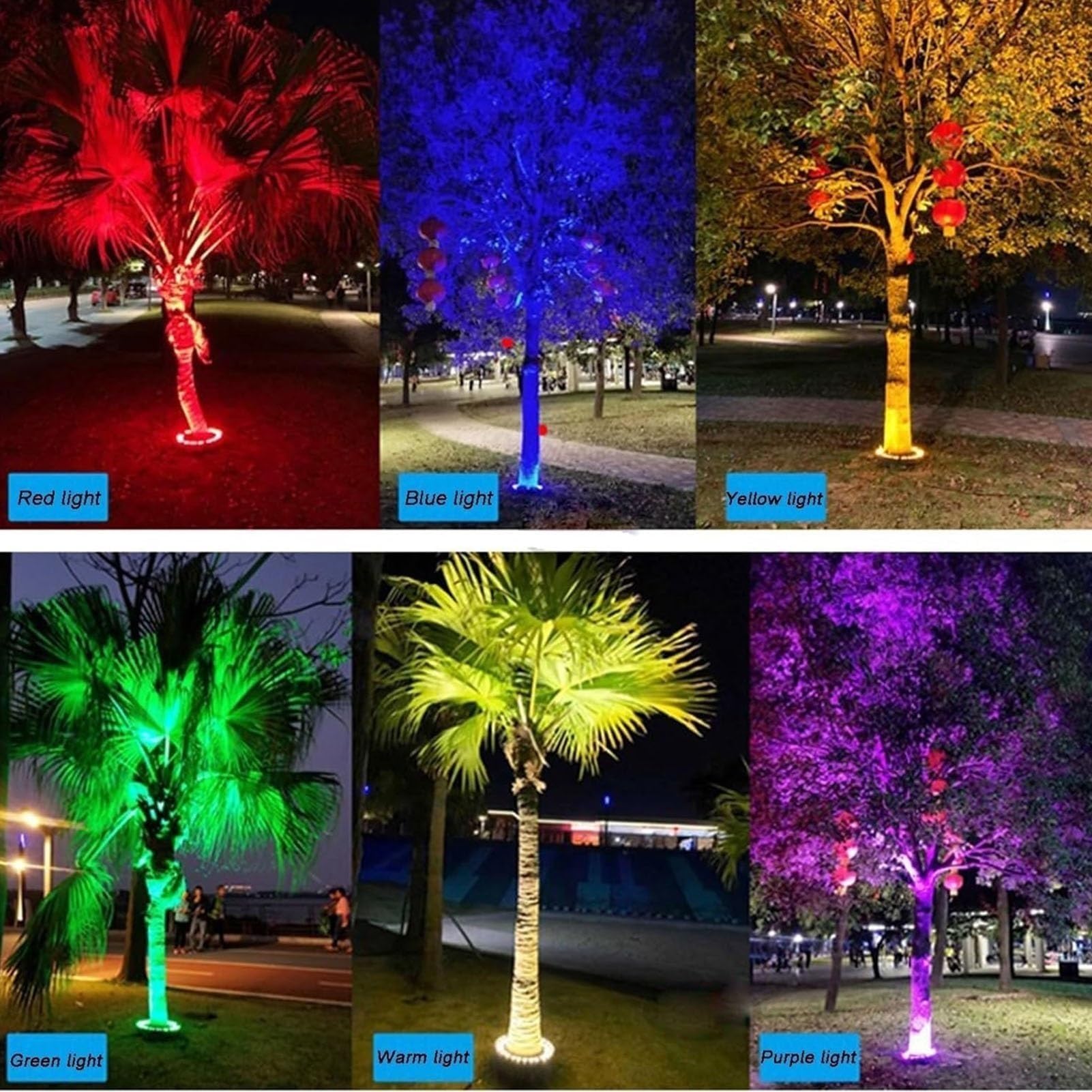 Focos LED De 12 W Para Árboles, Luz LED Circular Para Abrazar Árboles, Luz De Jardín Impermeable IP65, Luces Exteriores Corrugadas Enterradas De 24 V, Iluminación Para Jardín(White Light,6PCS(24V))