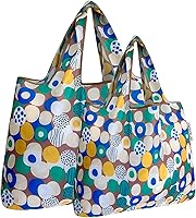 Vista 11 de allydrew Bolsas de comestibles reutilizables de nailon plegables grandes y pequeñas, juego de 2