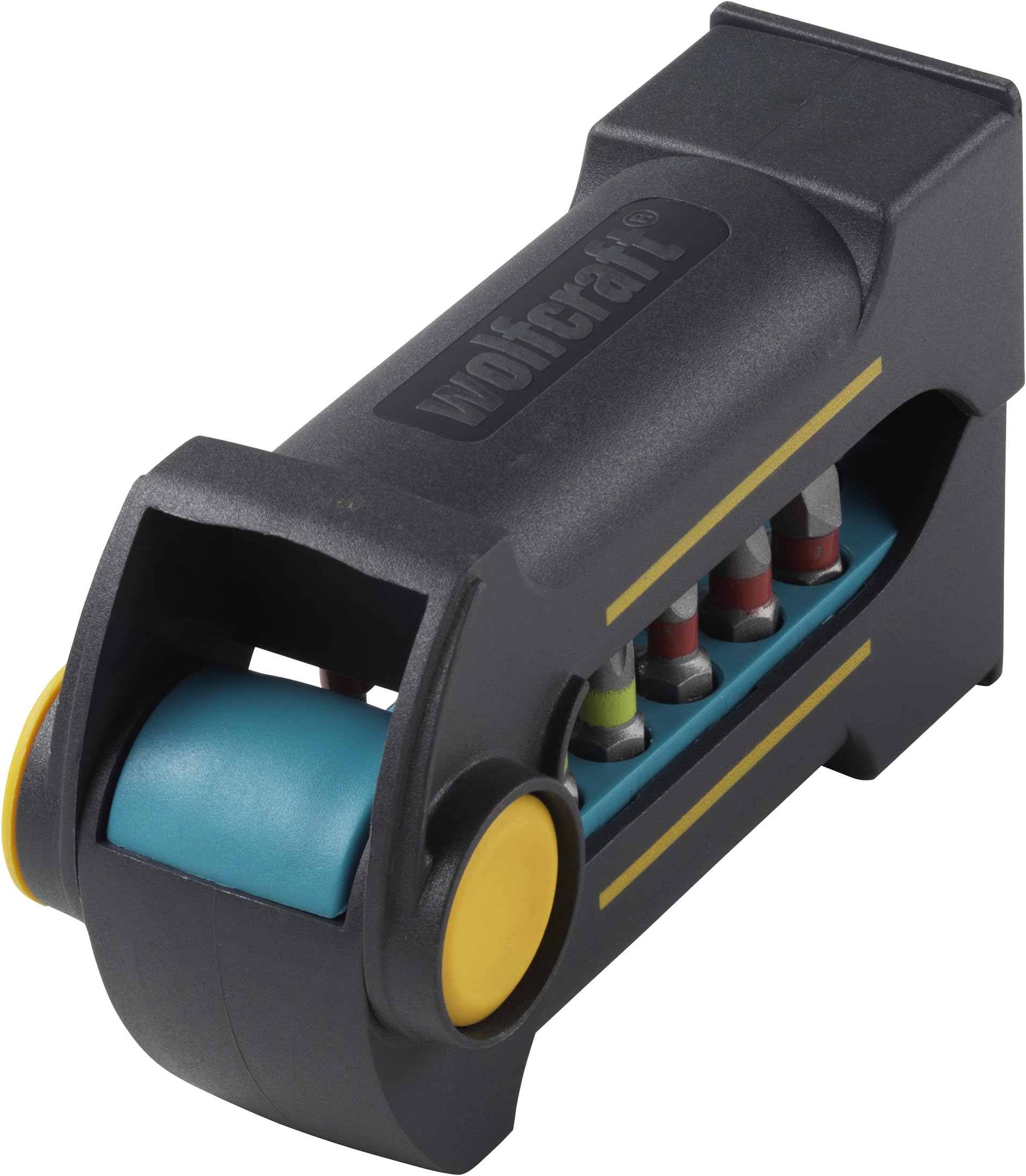 wolfcraft BitButler Maxi, Flat / Crosshead (PH/PZ) / TORX® (T) / Hexagonal, 21 Pcs. I 1374000 I Handy box with 20 Solid bits in various sizes, incl. bit holder