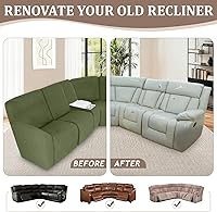 Vista 7 de ALIECOM Fundas 100% impermeables para sofá seccional reclinable en forma de L, funda elástica para sofá seccional reclinable de esquina, protector
