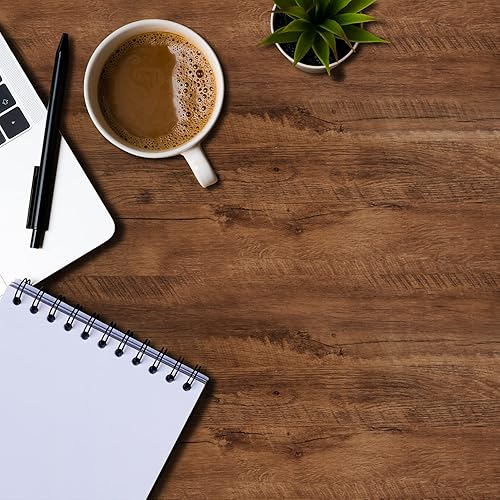 Miniatura 6 de TORC Papel tapiz de madera marrón para despegar y pegar de 17.1 x 240 pulgadas, papel de contacto de madera sintética para tocador de armario de