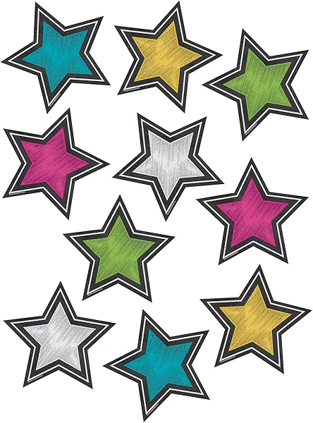 Teacher Created Resources Chalkboard Brights Stars Accents (TCR3550)