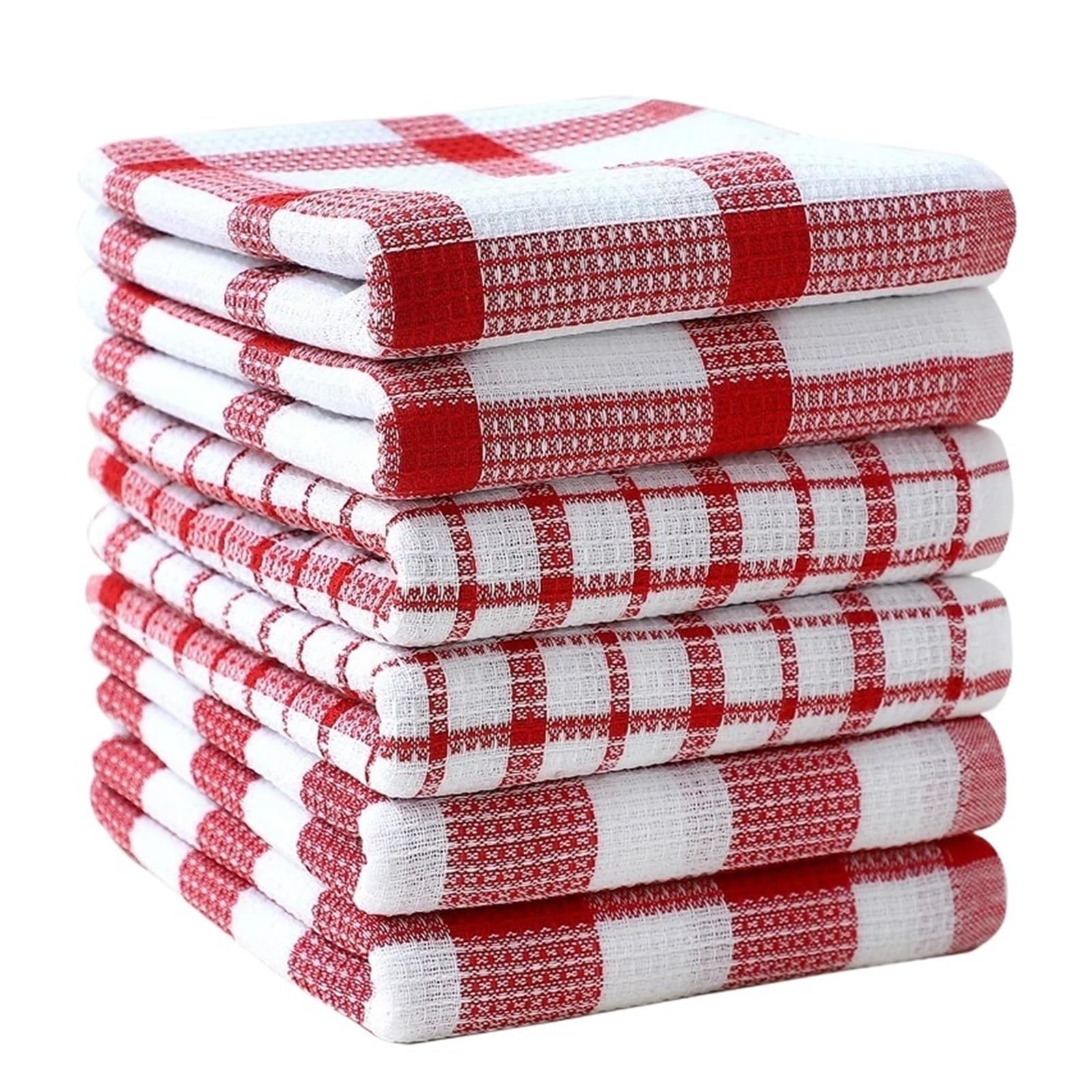 kitchen towels Strofinacci scozzesi con trama a nido d'ape | Strofinacci da cucina assorbenti Strofinaccio in cotone for asciugare e lavare i piatti(6Pcs)