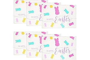 Set of 6 Happy Bunny Easter Placemats