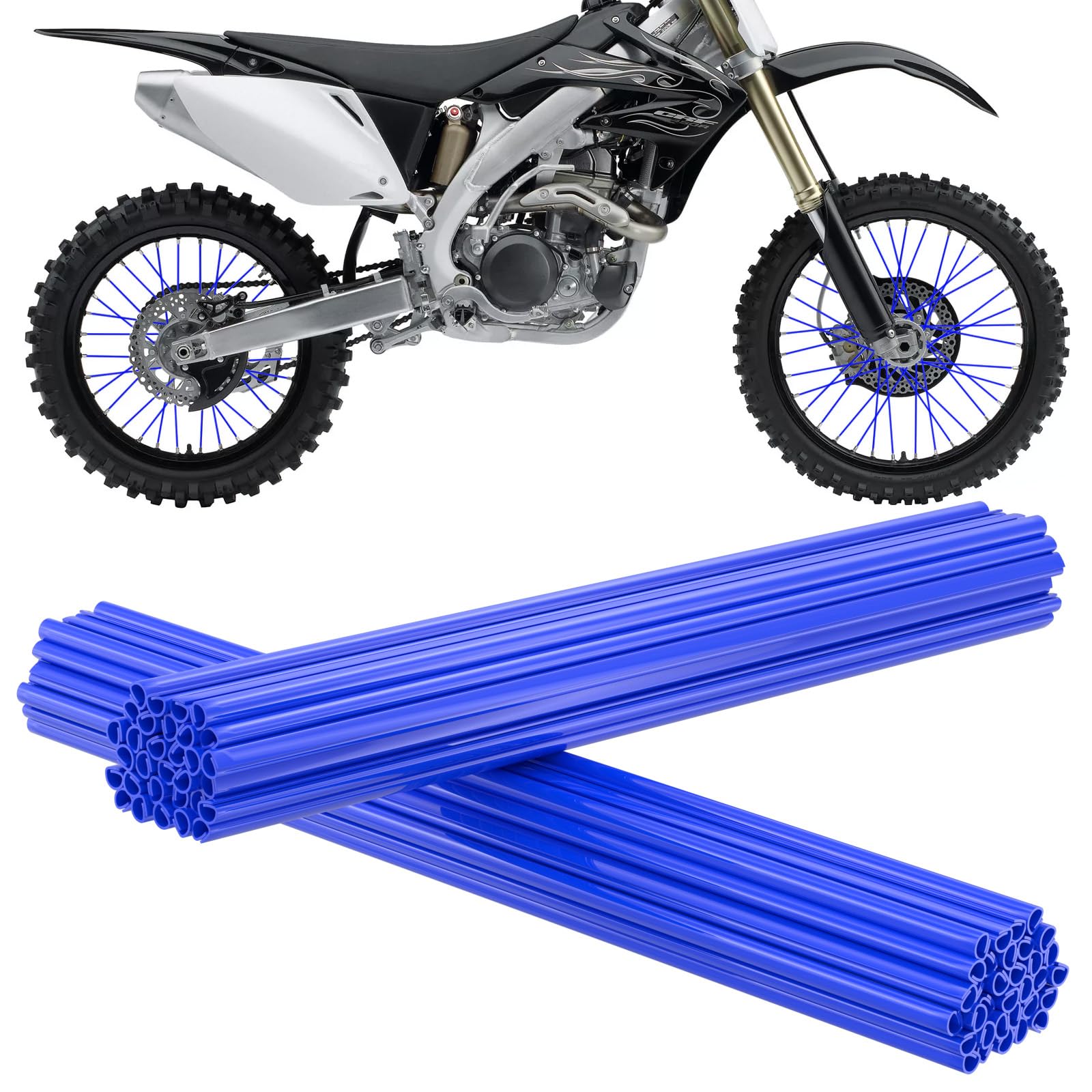 Amazon.co.jp: ダートバイクスポークカバー、ホイールスポークラップ