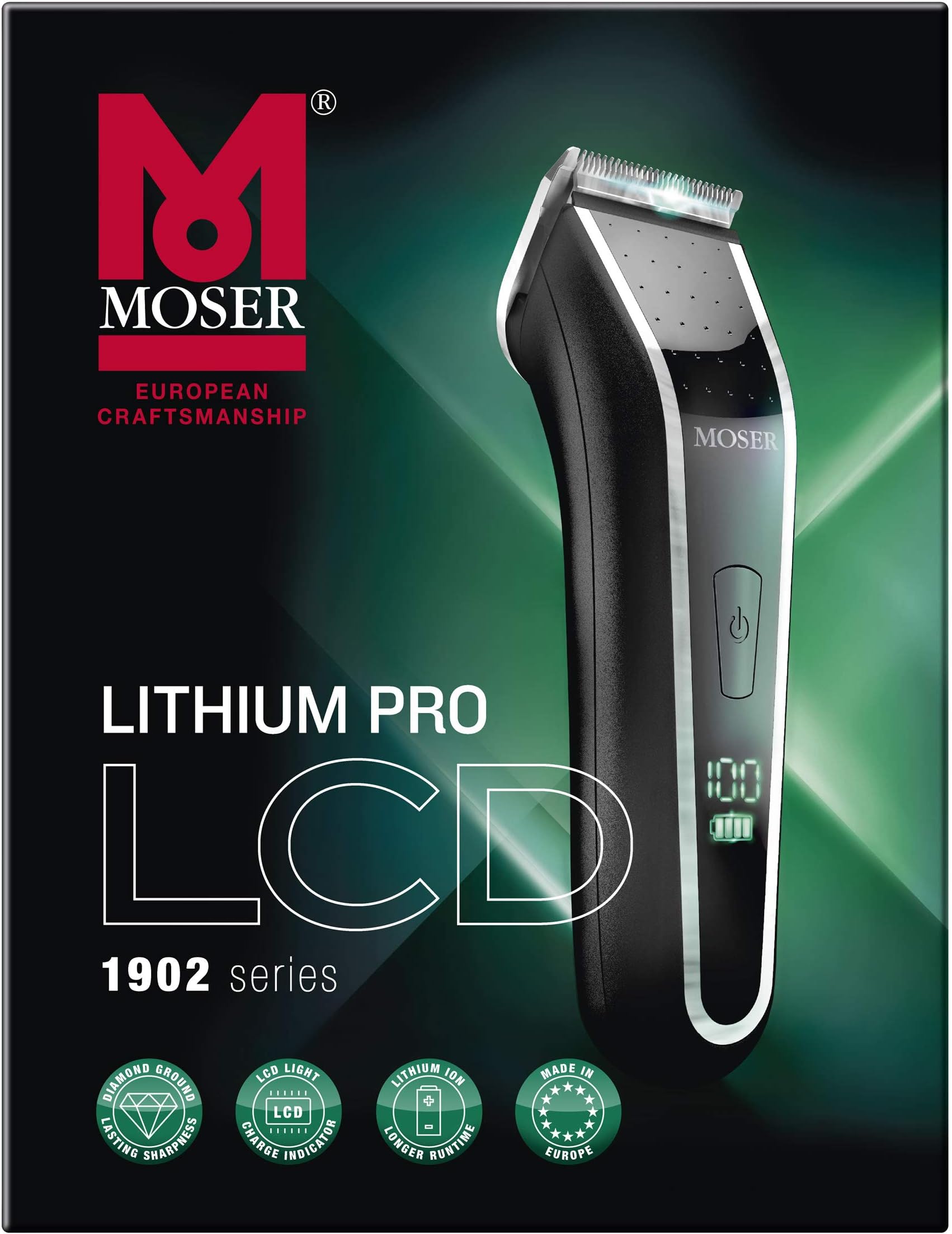 Moser 1902-0410, Lithium Professional Cord/Cordless Hair Clipper (Pack of 1)
