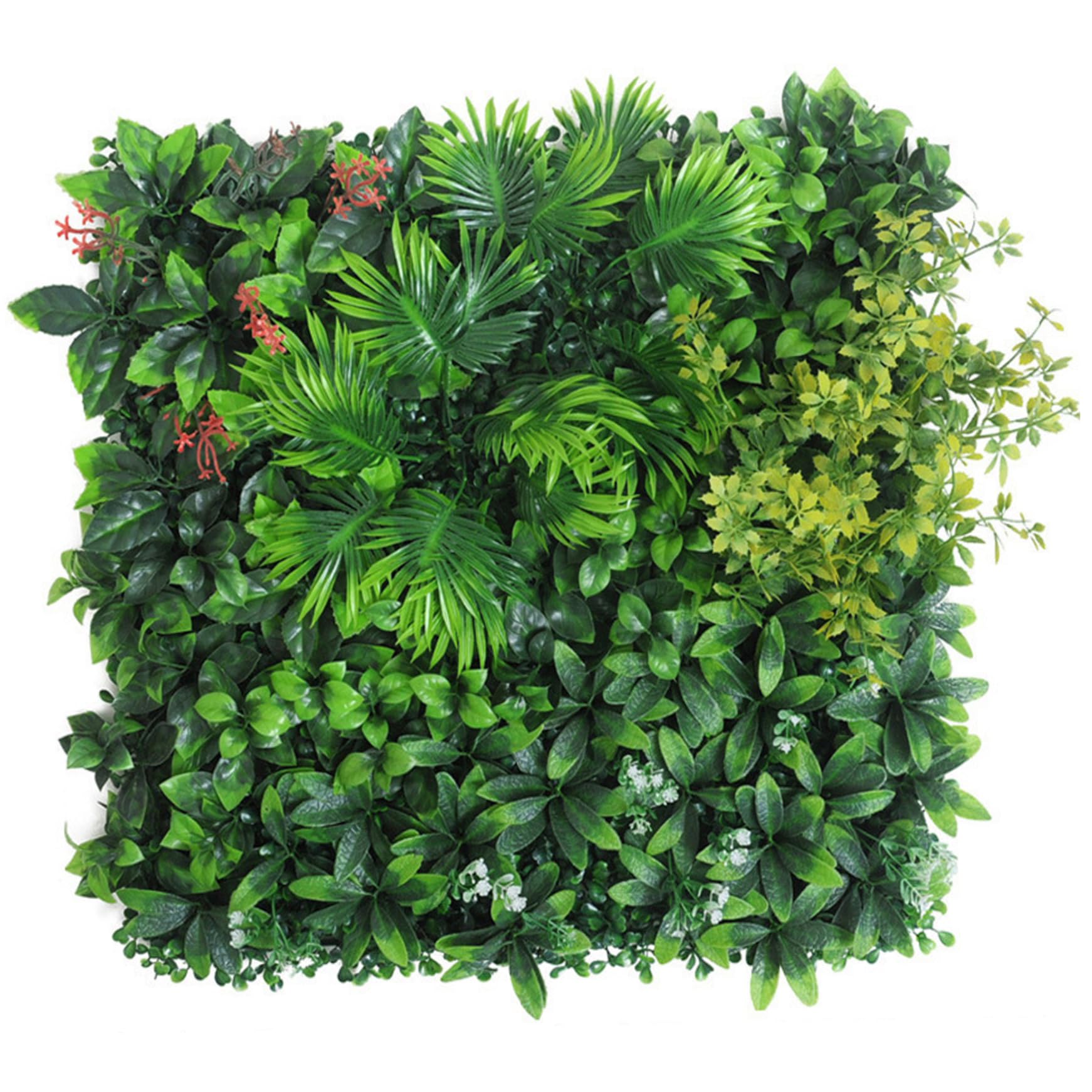 Mur de verdure artificielle Milan 50x50cm, brise-vue verdoyant facile à installer pour intérieur