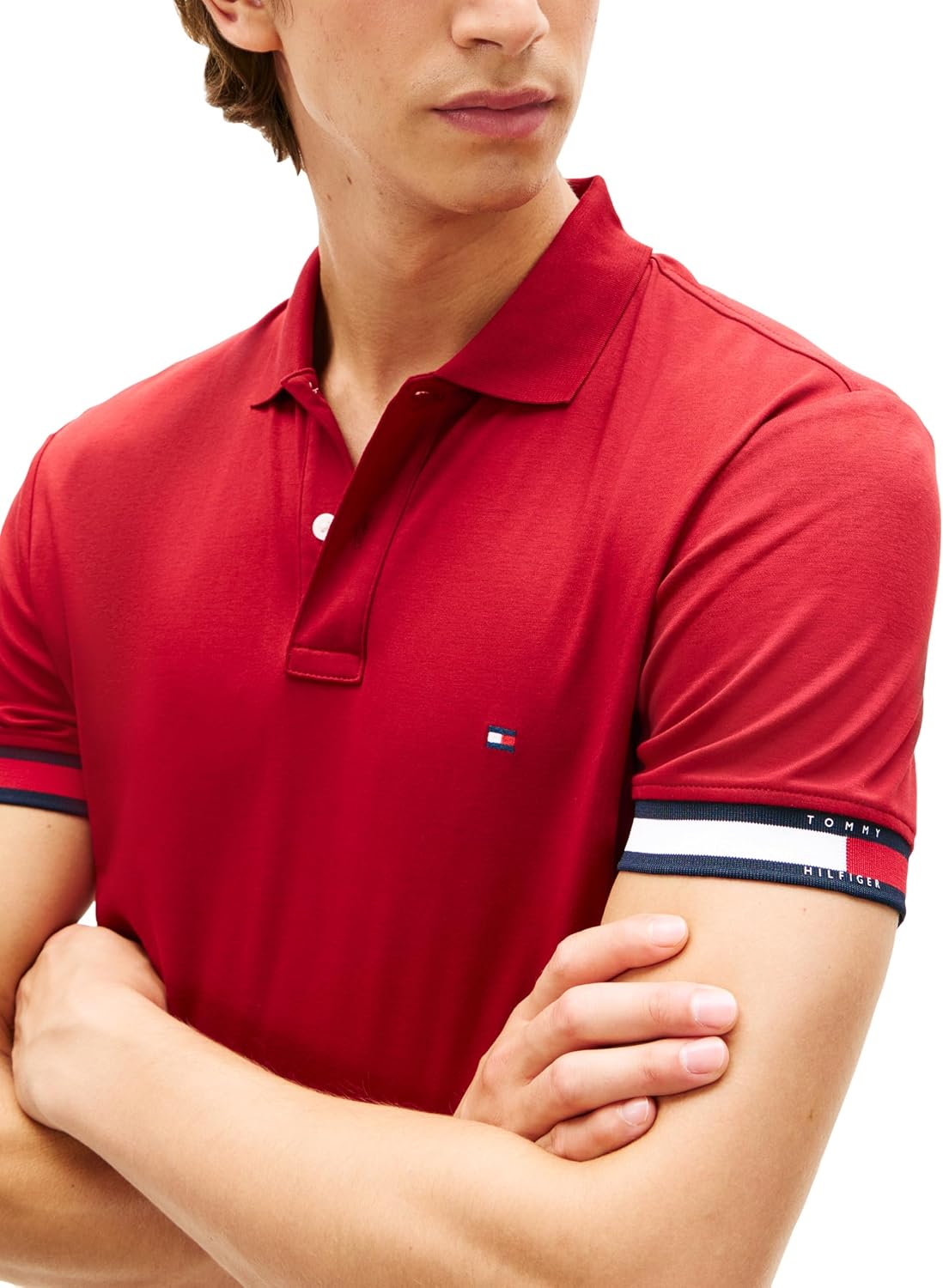 Tommy Hilfiger Mens Short Sleeve Casual Polo Shirts in Regular Fit with Liquid Cotton