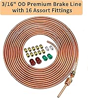 Vista 2 de Kit de línea de freno MuRealy de 3/16 pulgadas - Tubo de freno recubierto de cobre de 25 pies, rollo de tubo a prueba de óxido + 15 accesorios