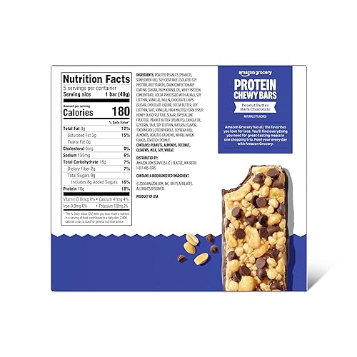 Miniatura 2 de Marca Tienda  Barras masticables de proteína Happy Belly con mantequilla de maní chocolate negro 5 unidades paquete de 6