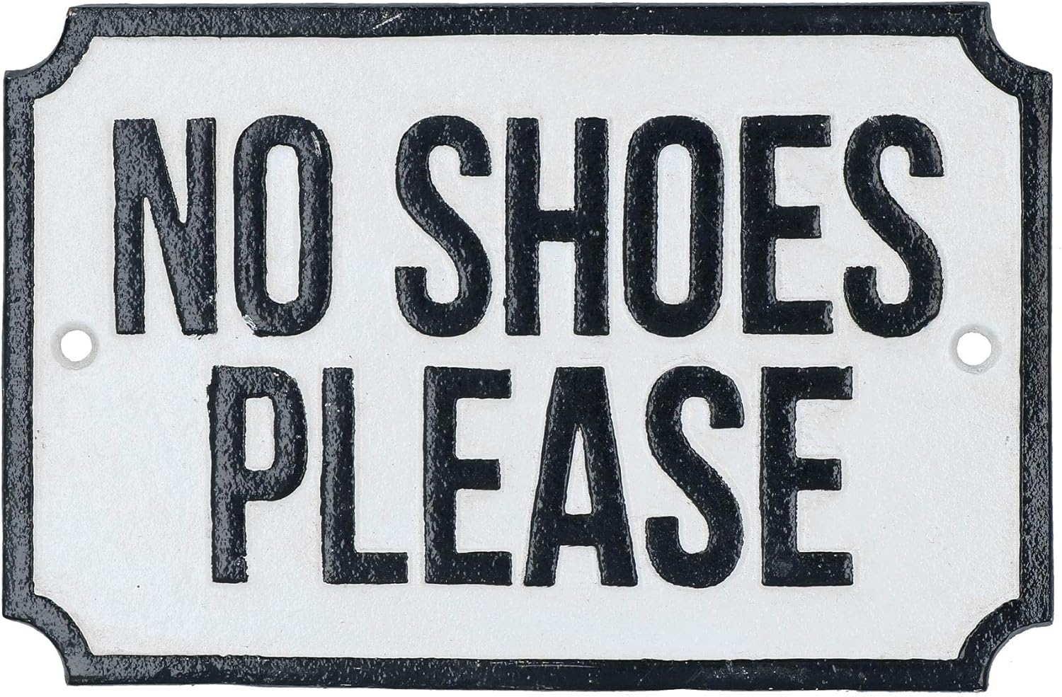 No Shoes Please Cast Iron Sign Plaque Door Wall House Work Shop Gate Garden