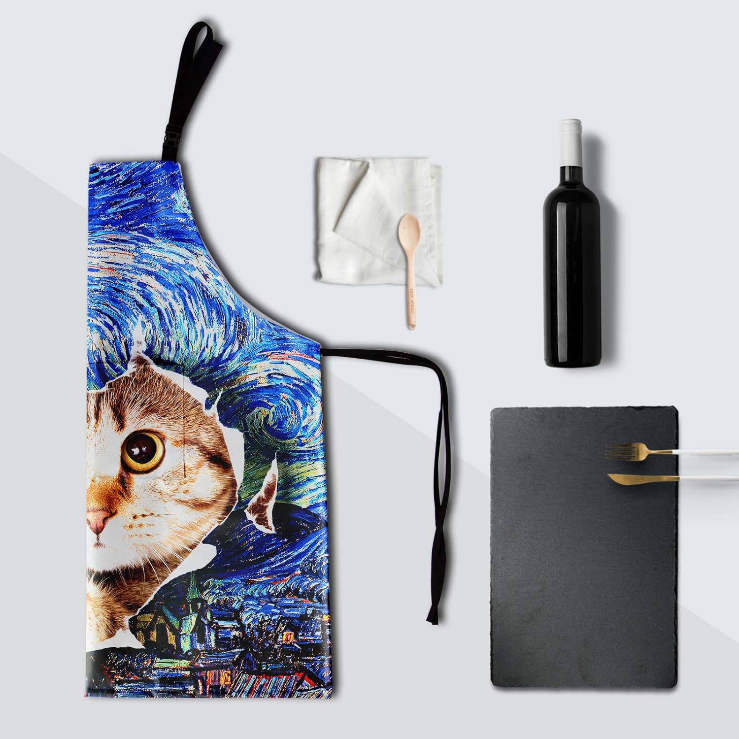 Funny Apron Polyester Grooming Aprons with Pocket for Cooking Kitchen Grilling Adults - Image 8