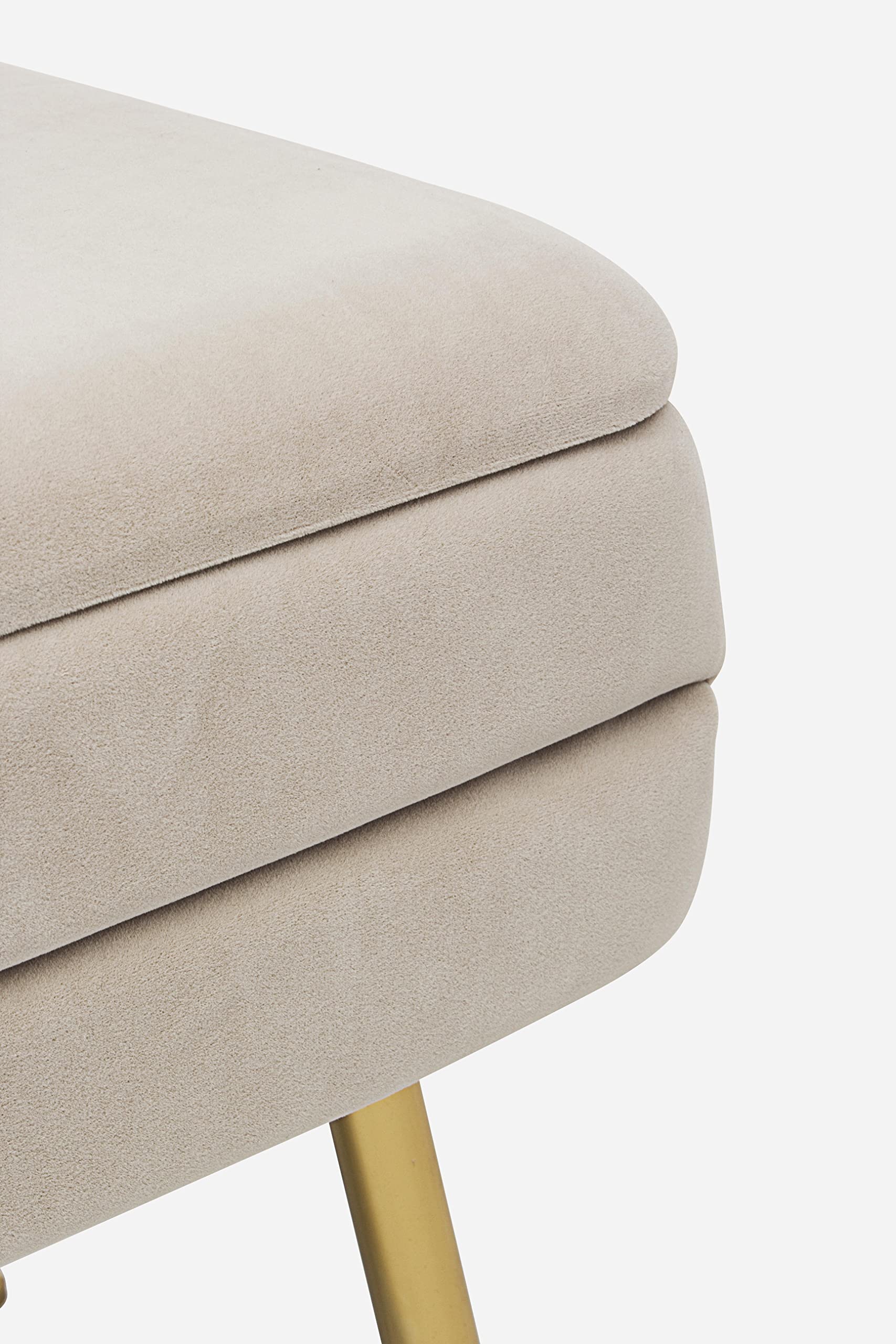 Fashion Commerce - Banco contenedor Pavlina, Beige, 80 x 38 x 42 cm