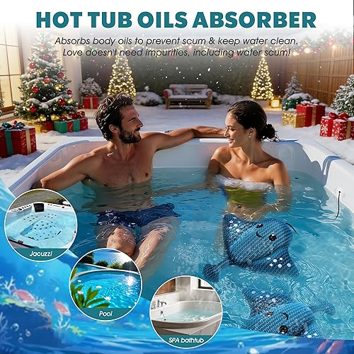 Miniatura 3 de PELONI Absorbedor de Espuma para Jacuzzi-Pez Diablo-Esponja Flotante Removedora de Espuma para Jacuzzi Reutilizable-Esponja Absorbente de Aceite y