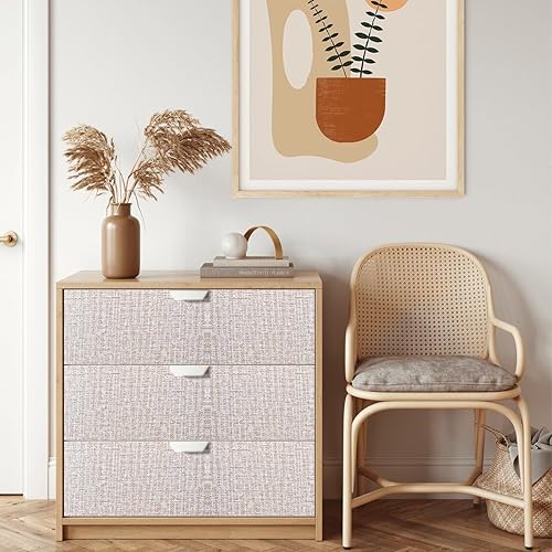 Miniatura 3 de Yancorp Papel tapiz de tela texturizada de 24 x 196 pulgadas, color rosa, papel tapiz autoadhesivo para despegar y pegar, papel tapiz de lino