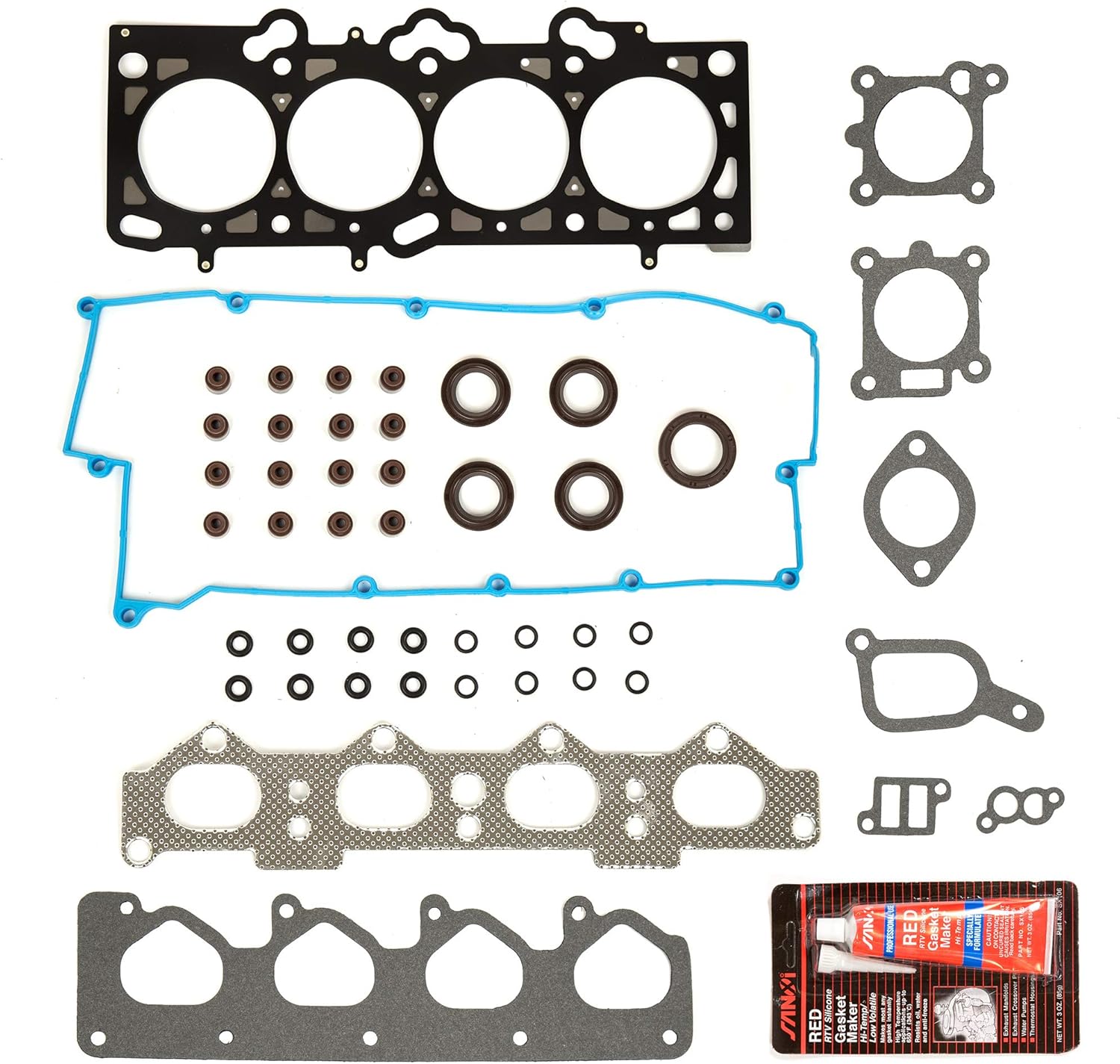 Evergreen HS5024C Head Gasket Set Compatible With/Replacement For 03-07 Hyundai Tiburon Tucson Kia Spectra 2.0 DOHC G4GF