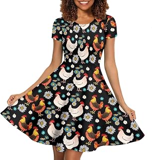 Dress Casual Dresses for Women Puffy Swing Elegant Party Midi Dresses Short Sleeve Plus Size Dresses