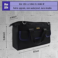 Vista 2 de FASTECH Bolsa de herramientas de 22 pulgadas, kit de herramientas de boca ancha impermeable, organizador de bolsa de herramientas resistente