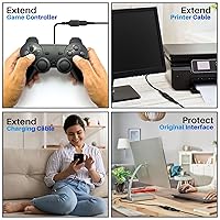 Vista 4 de 3 Pack USB 3.0 Extension Cable 10 Feet, USB A Male to Female Extender Cord, 5Gbps Data Transfer for Webcam, Printer, Keyboard, Mouse, Flash Drive