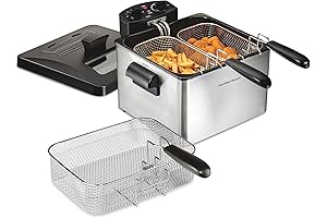 Triple Basket Electric Deep Fryer with Basket