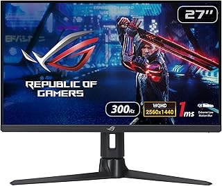 ASUS ROG Strix 27” 1440P Gaming Monitor (XG27AQMR) - 27”, QHD (2560 x 1440), Fast IPS, 300Hz, 1ms, G-SYNC Compatible, FreeSync Premium Pro, Extreme Low Motion Blur Sync, DisplayPort, DisplayHDR 600