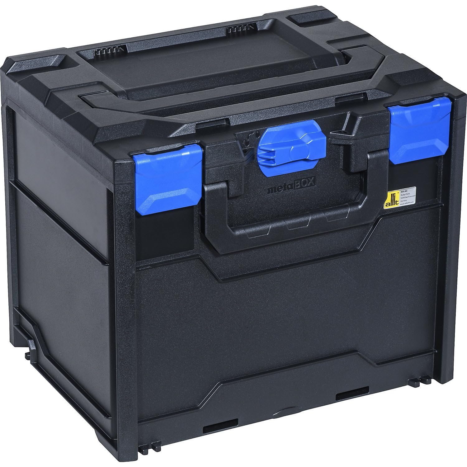 Allit | Transport- und Aufbewahrungsbox | schwarz/blau | ABS | Außen-LxBxH 396 x 296 x 340 mm