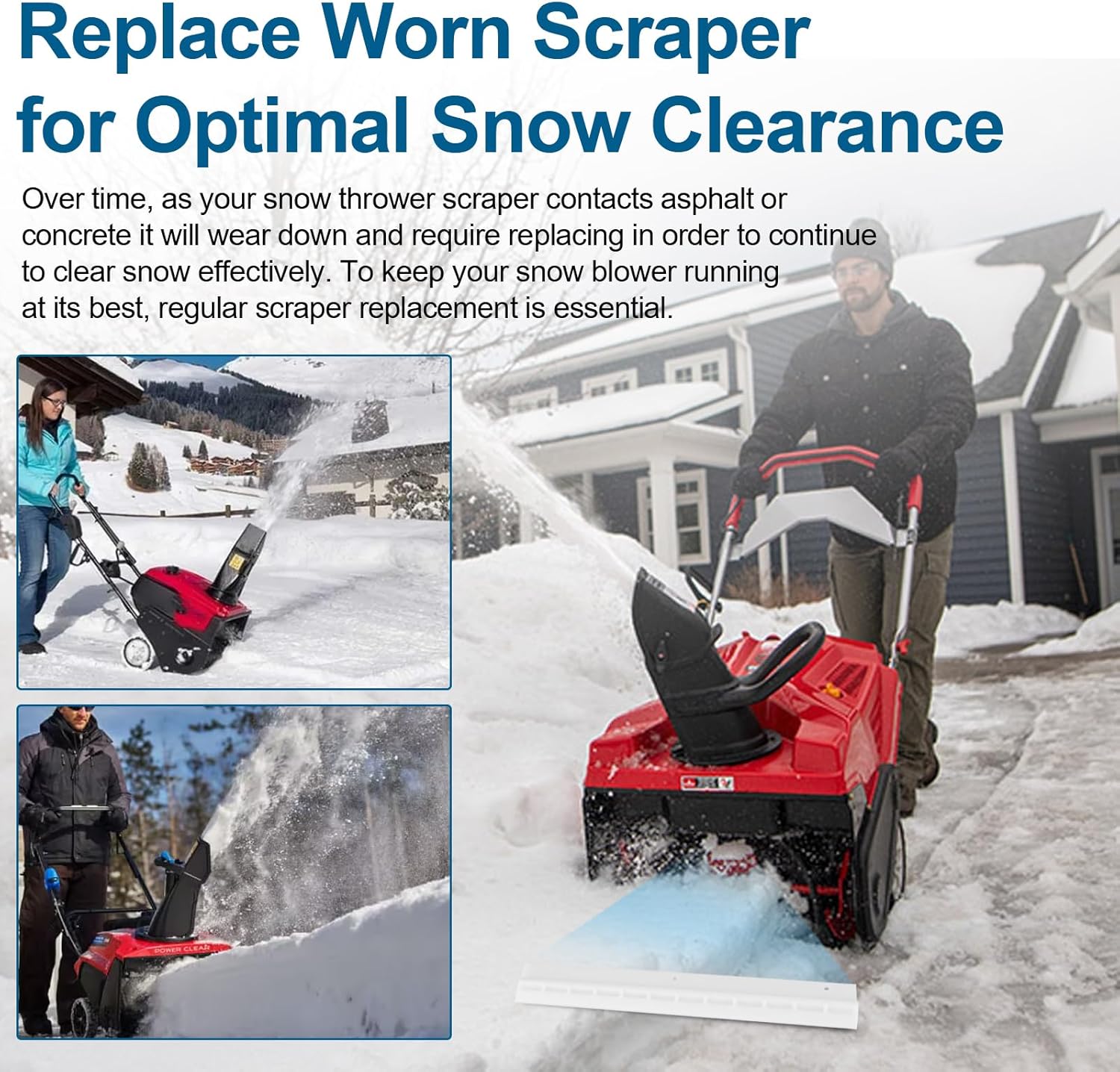 38267 Snowblower Scraper Blade Kit Replacement for Toro 18" Scraper Blade Kit, Snow Blower Replacement Scraper and Hardware Kit Compatible with Power Clear 180 Single Stage Snowthrowers