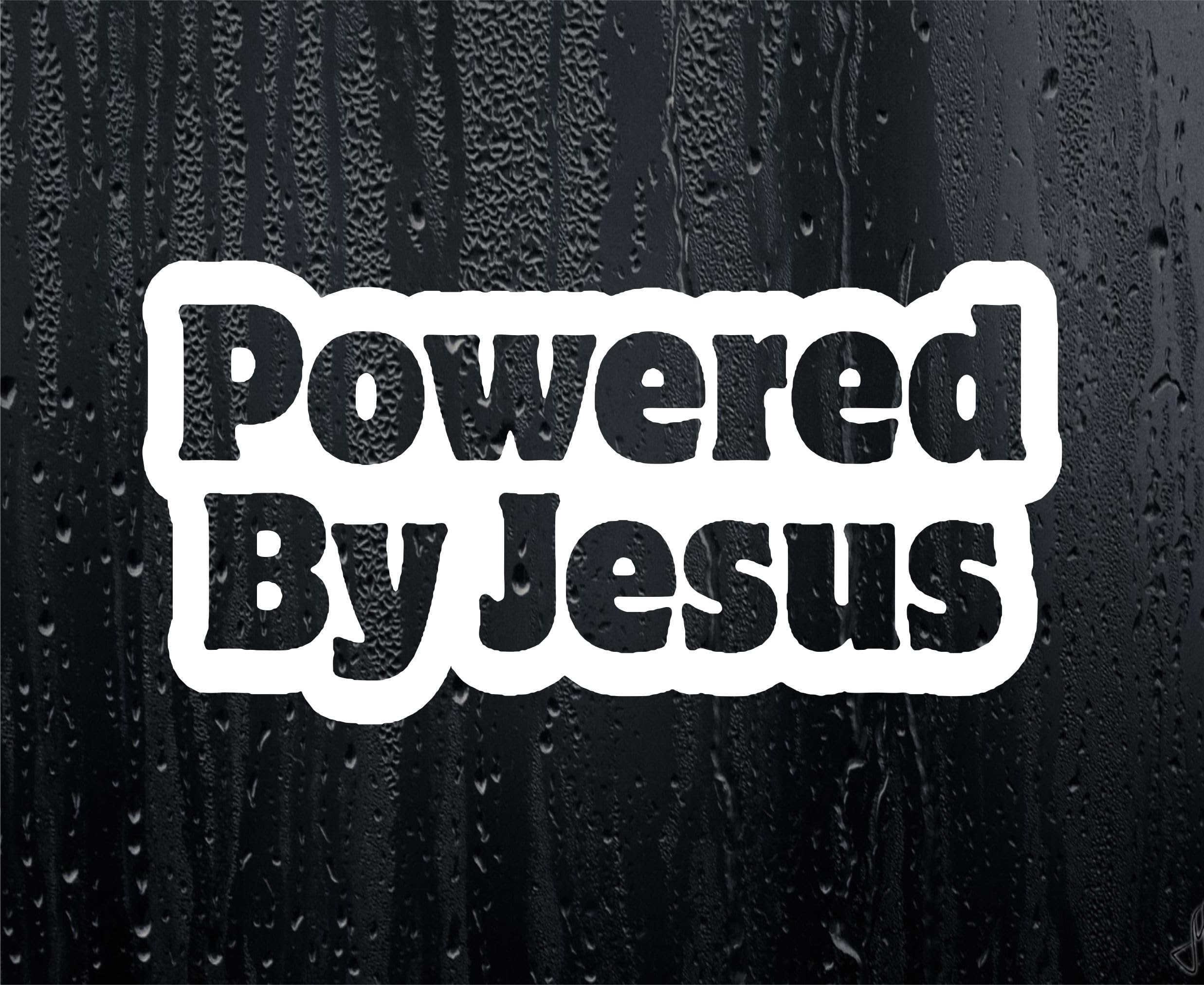 Car Sticker Powered By Jesus Religious Decal | Novelty, Van Window
