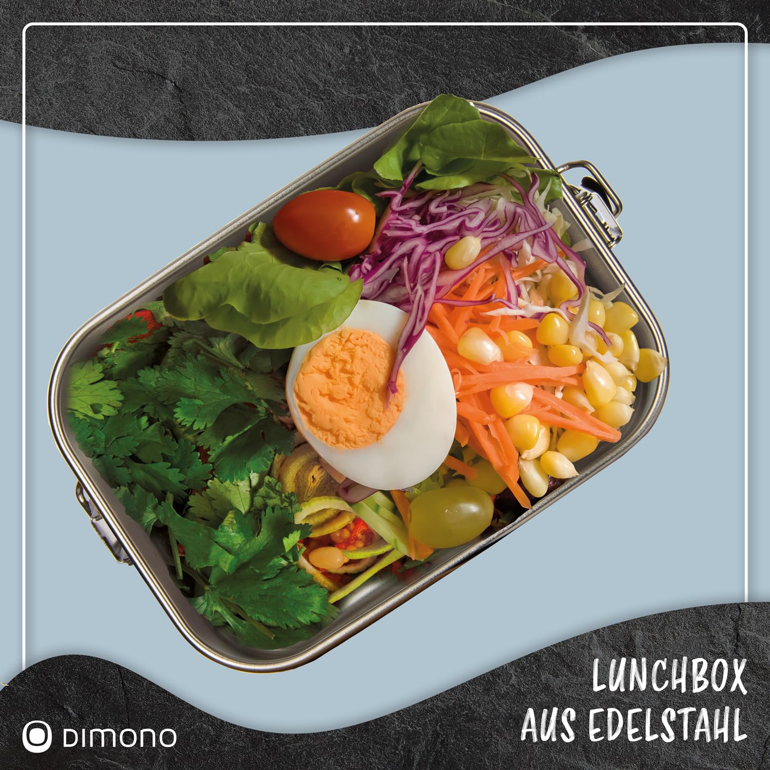 Dimono® Lunch Box Leak-Proof bento Box Stainless Steel Lunch Box; Waterproof Sustainable Box with compartments & Seals (a: 550 ml) - Image 4