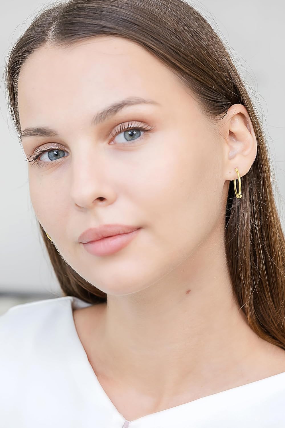 Hoops & Loops 925 Sterling Silver Ball Bead Accent Click-Top Hoop Earrings for Women Men, 12mm, 15mm, 18mm, 25mm | Silver, Yellow & Rose Gold