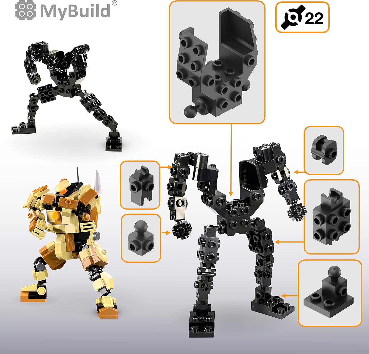 MyBuild Mecha Frame Sci-Fi Series Ranger Robot Mech Building Set Toy Building Block Figure 5010