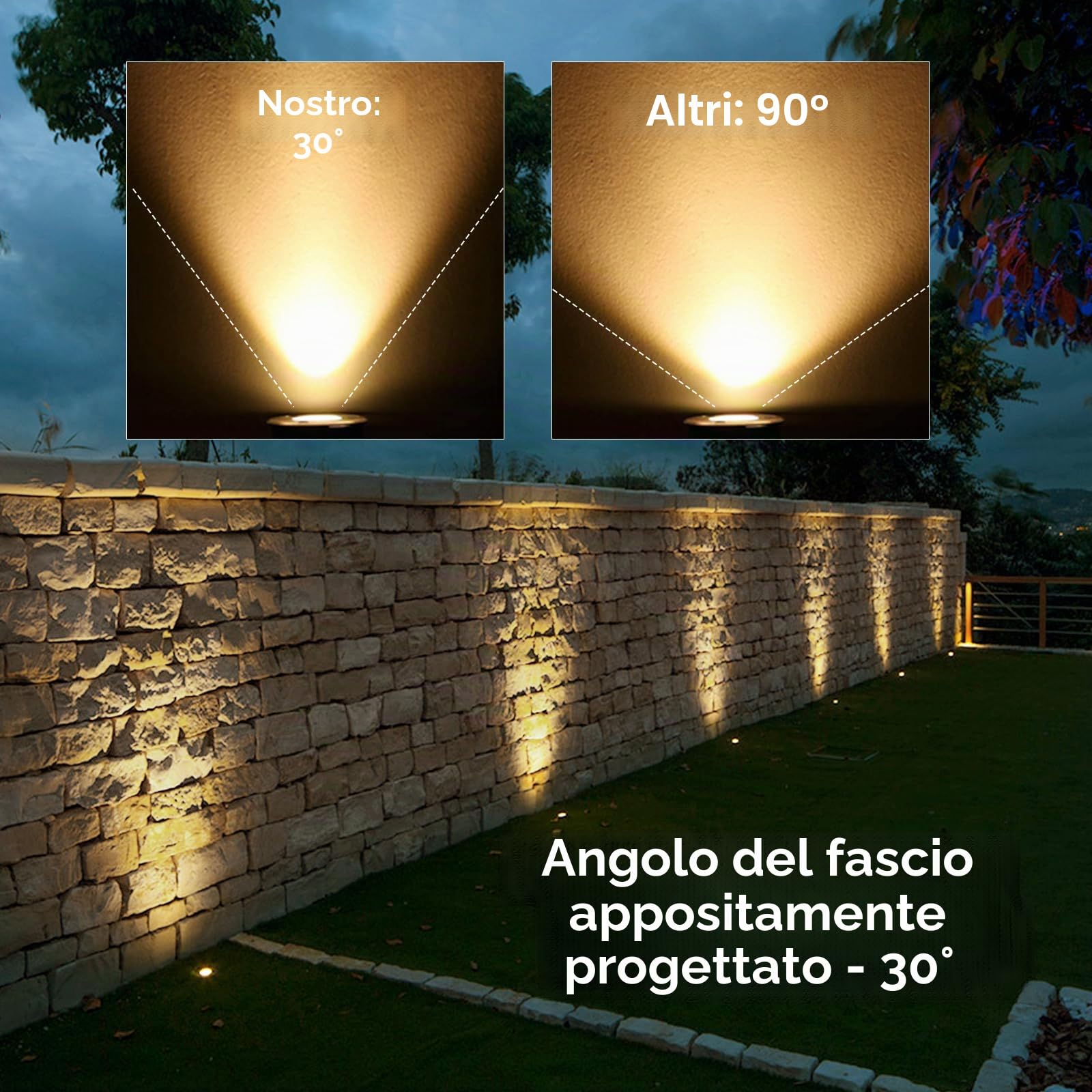 4 Faretti da Pavimento, Dailyart Faretto da Pavimento da Incasso 3W 230V AC IP65 270lm Faretti a Incasso LED da Segnapasso esterno lampada da terra, acciaio inox rotondo caldo Bianco